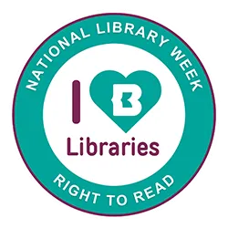 Round image of Baltimore County I Love Libraries logo. 